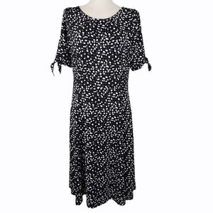 Talbots Black and White Midi Dress